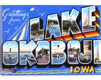 Greetings from Lake Okoboji Iowa Fridge Magnet