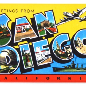 Saluti da San Diego California Calamita da frigo &quot;stile B&quot;