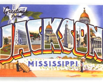 Saudações de Jackson Mississippi Imã de geladeira "estilo A"
