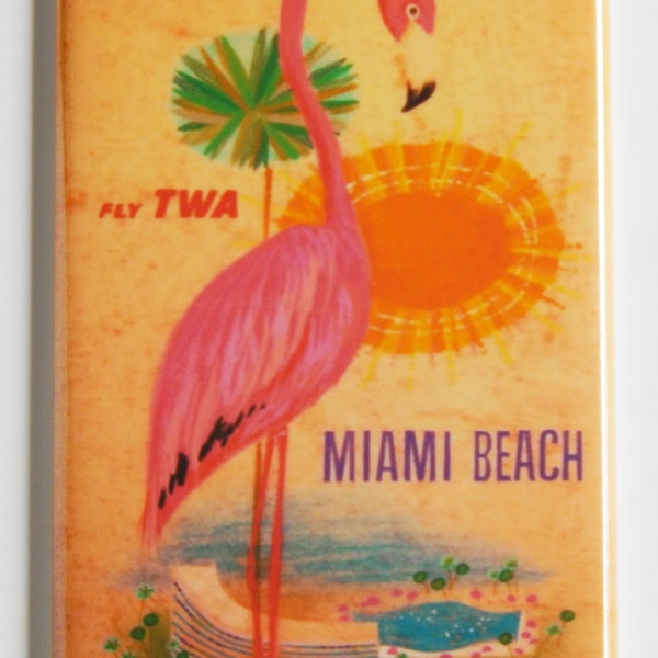 Miami Beach Florida Travel Poster Fridge Magnet