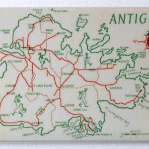 Aimant de réfrigérateur de carte d'Antigua