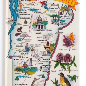 Saludos desde Vermont Imán para nevera (mapa)