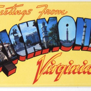 Greetings from Richmond Virginia Fridge Magnet &quot;style C&quot;