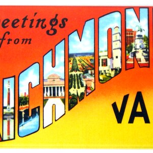 Greetings from Richmond Virginia Fridge Magnet &quot;style D&quot;