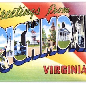 Greetings from Richmond Virginia Fridge Magnet &quot;style A&quot;
