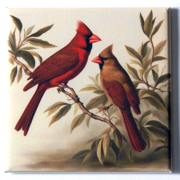 Male and Female Cardinal Fridge Magnet