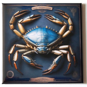 Blue Crab Sign Fridge Magnet &quot;style A&quot;