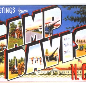 Greetings from Camp Davis North Carolina Fridge Magnet &quot;style A&quot;