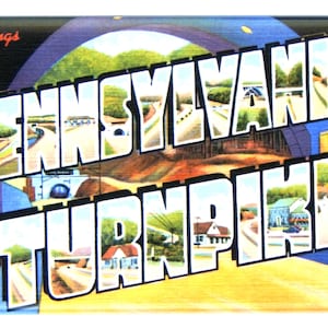Greetings from Pennsylvania Turnpike Fridge Magnet &quot;style A&quot;