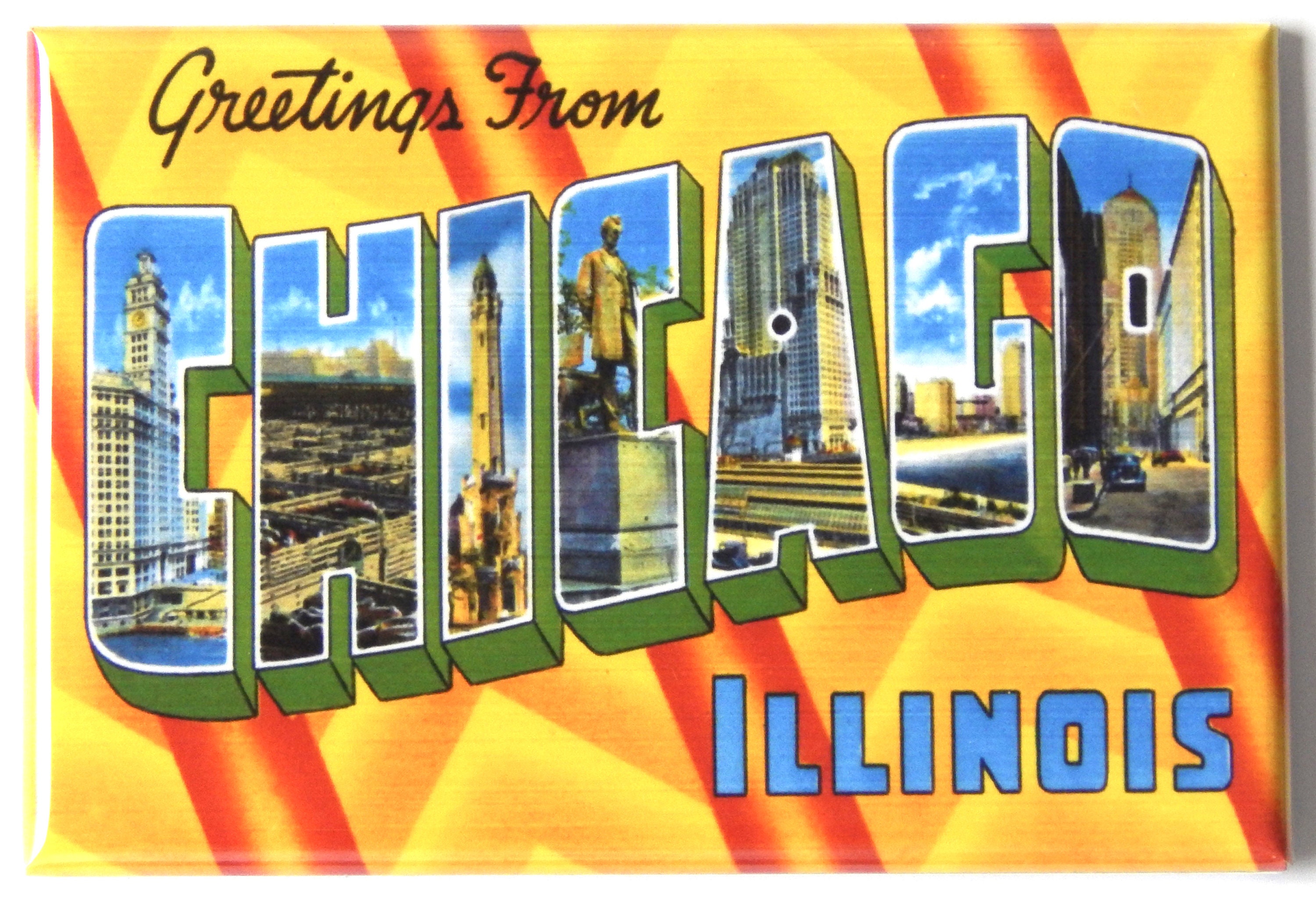 Greetings From Chicago Illinois Fridge style Etsy