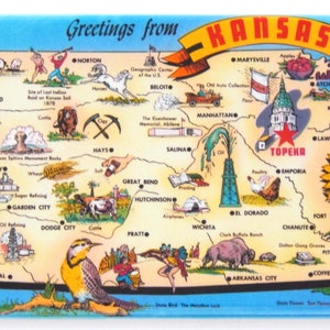 Saludos desde Kansas Imán para nevera (mapa)