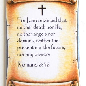 Romanos 8:38 Imán para nevera con versículo bíblico