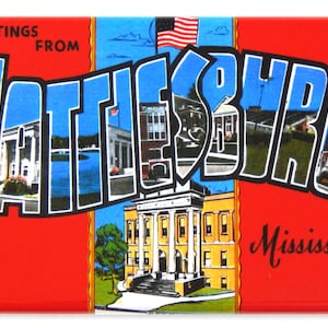 Greetings from Hattiesburg Mississippi Fridge Magnet &quot;style A&quot;