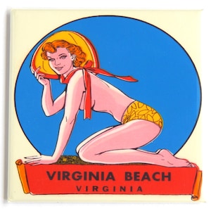 Virginia Beach Pinup Girl Fridge Magnet