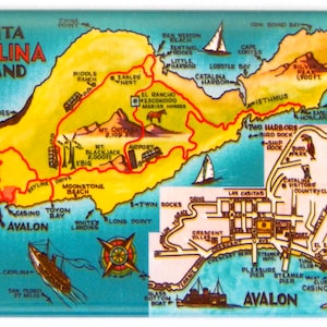 Catalina Island California Map Fridge Magnet
