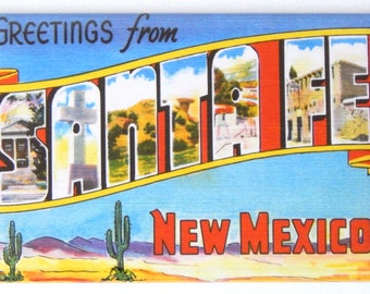 Greetings from Santa Fe New Mexico Fridge Magnet &quot;style C&quot;