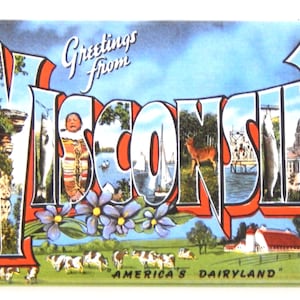 Greetings from Wisconsin Fridge Magnet &quot;style A&quot;