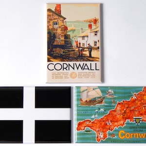 Grüße aus Cornwall England Kühlschrankmagnet SET