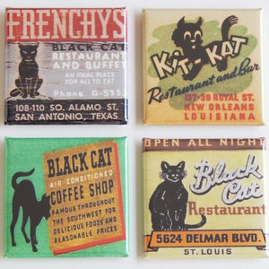 Black Cat Fridge Magnet Set