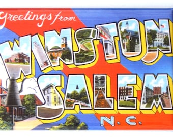 Pozdrowienia z Winston-Salem Karolina Północna Magnes na lodówkę