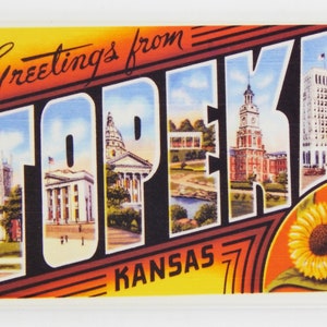 Greetings from Topeka Kansas Fridge Magnet &quot;style A&quot;
