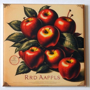 Imán para nevera con signo de manzanas rojas