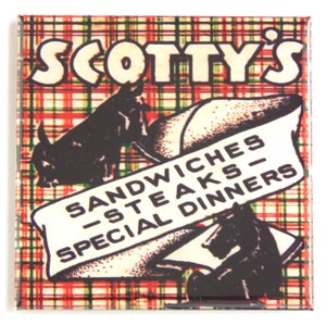 Scottish Terrier Sandwich Sign Fridge Magnet