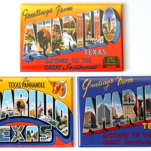 Greetings from Amarillo Texas Fridge Magnet Set