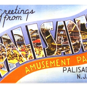 Greetings from Palisades Park New Jersey Fridge Magnet