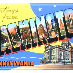 Greetings from Washington Pennsylvania Fridge Magnet &quot;style A&quot;