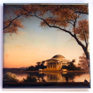 Jefferson Memorial and Cherry Blossoms Fridge Magnet &quot;style A&quot;