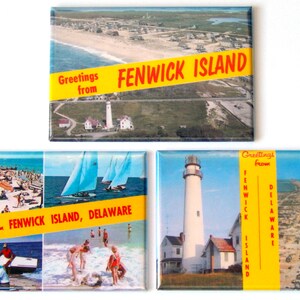 Greetings from Fenwick Island Delaware Fridge Magnet Set