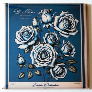 Blue Roses Sign Fridge Magnet