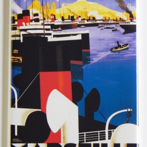 Marseille France Travel Poster Fridge Magnet