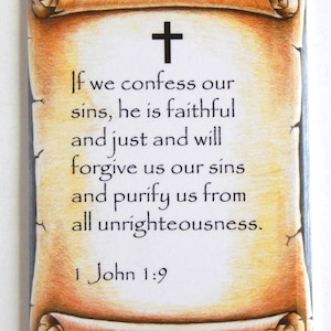 1 John 1:9 Bible Verse Fridge Magnet