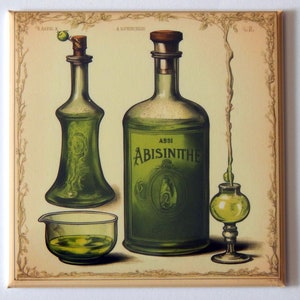 Absinthe Bottle Fridge Magnet "style D"