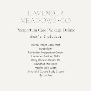 Postpartum Care Package Deluxe Baby Shower Gift that Moms Need Organic Ingredients for New Mom Recovery New Mom Gift Box image 2