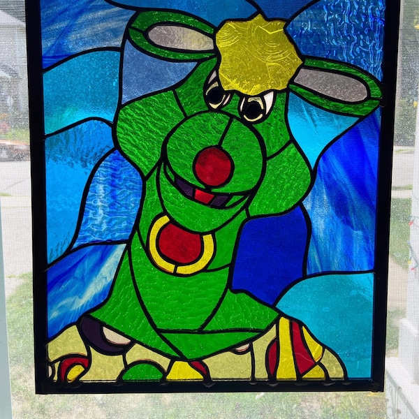 The Polkaroo Stained Glass Panel from Polka Dot Door