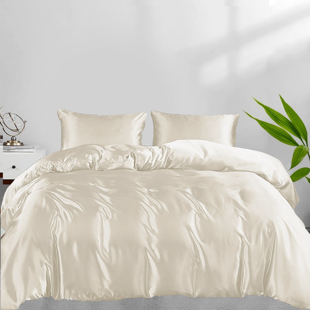 100 Organic Bamboo Duvet Cover Set With Sham Set, Bamboo Silk, and