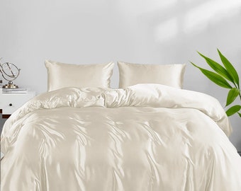 100% Organic Bamboo Duvet Cover Set with Sham Set, Bamboo Silk, and Softest Duvet Cover, Cooling Minimalist Duvet Cover, Unique Duvet Cover.