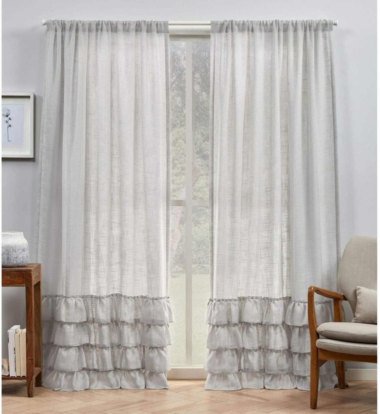 Bohemian Frill Ruffle Curtains Linen Curtains White Ruffle Etsy