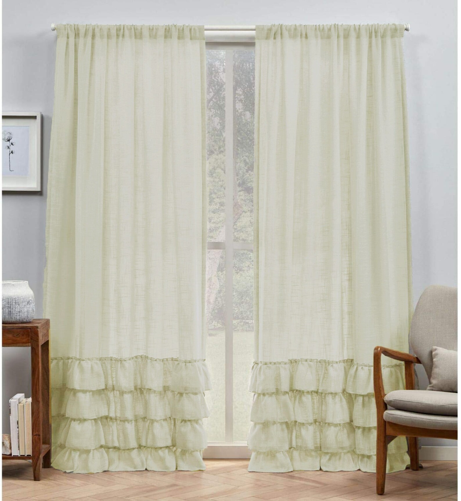 Bohemian Frill Ruffle Curtains Linen Curtains White Ruffle Etsy
