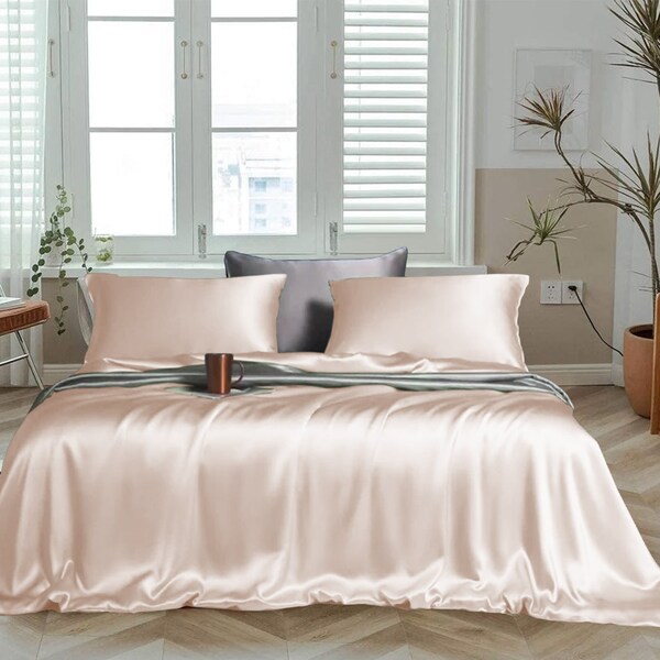 Organic Bamboo Sheet Set - 100% Pure Bamboo Silk Softer than Egyptian Cotton Linen-Romantic Bedding Cool, Romantic gift, Thanksgiving Gift.