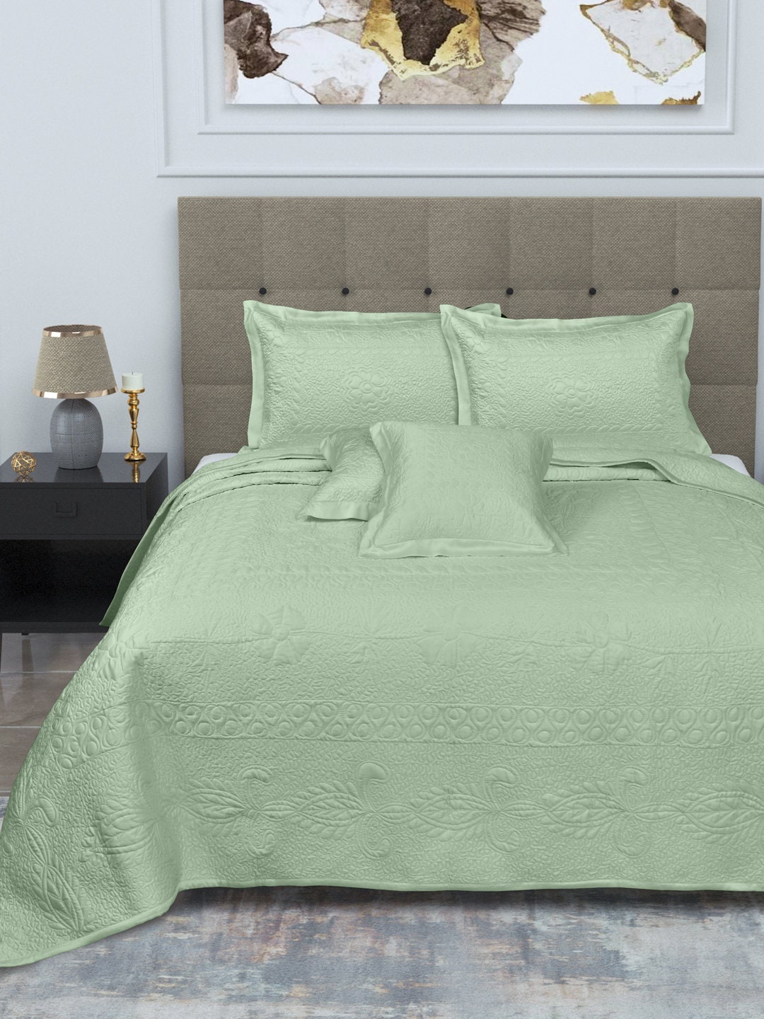 Linenwalas Bamboo Bedspread Shams Cushions Set Soft & Cool Etsy