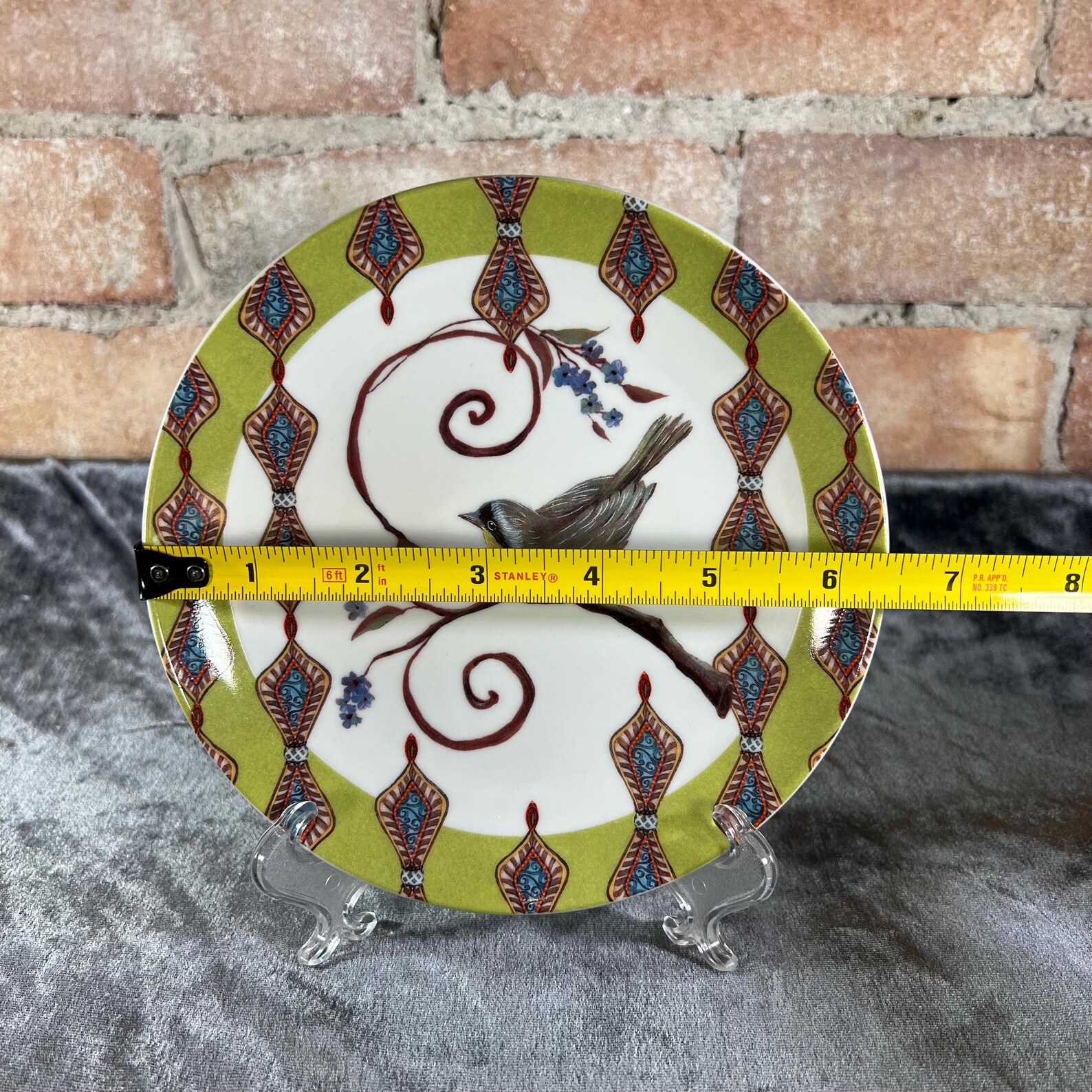 Prima Design Prima Design Green and Red Bird Plate - Etsy