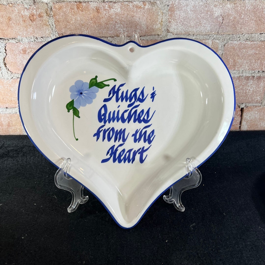1990 Pie/quiche Heart Shaped Baking Dish Cake From Clay Design Etsy