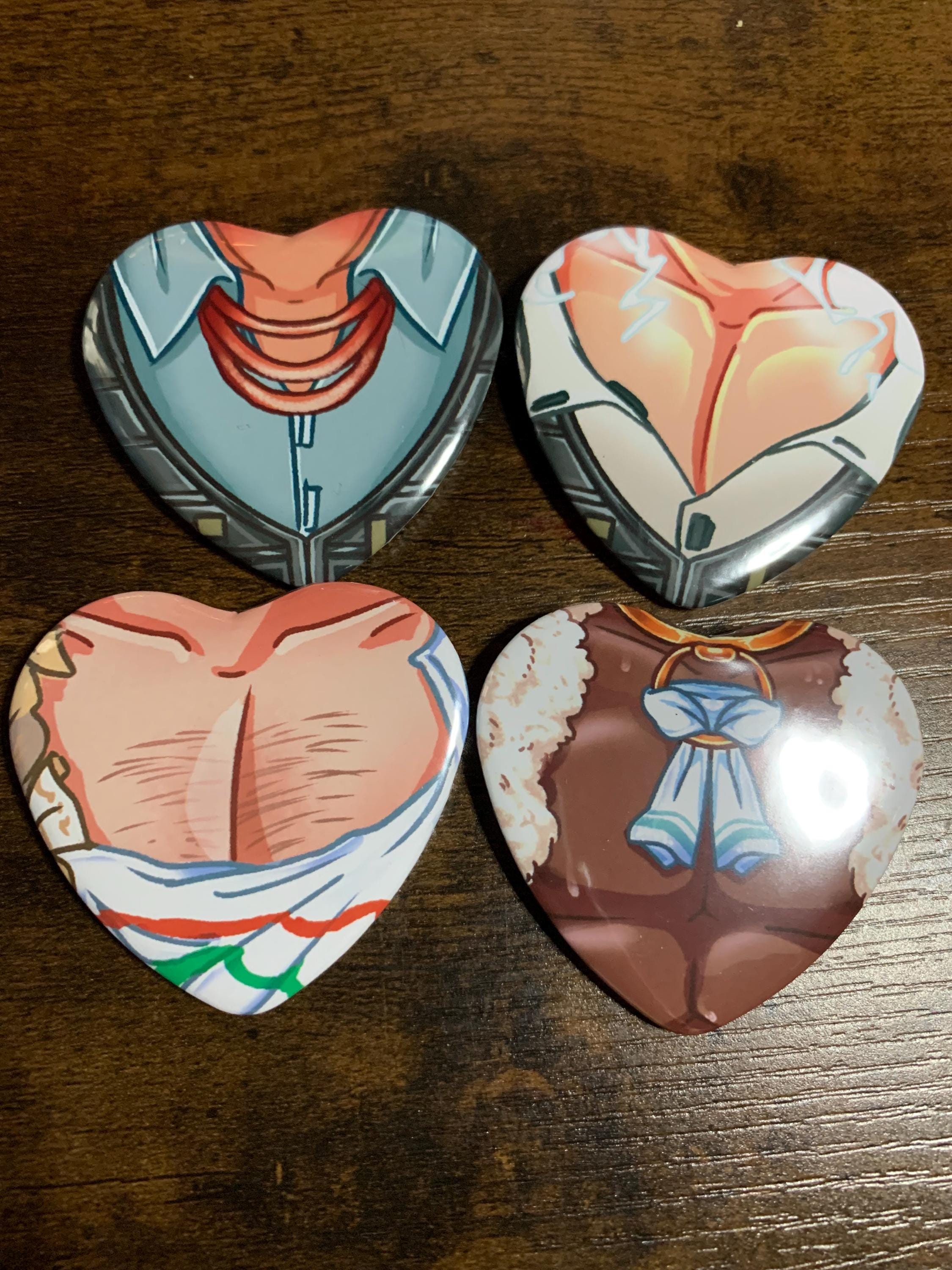 Date everything Chest Heart buttons