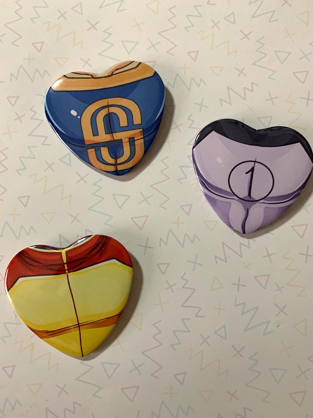 Vincible Chest Heart Buttons Set 2 - Etsy