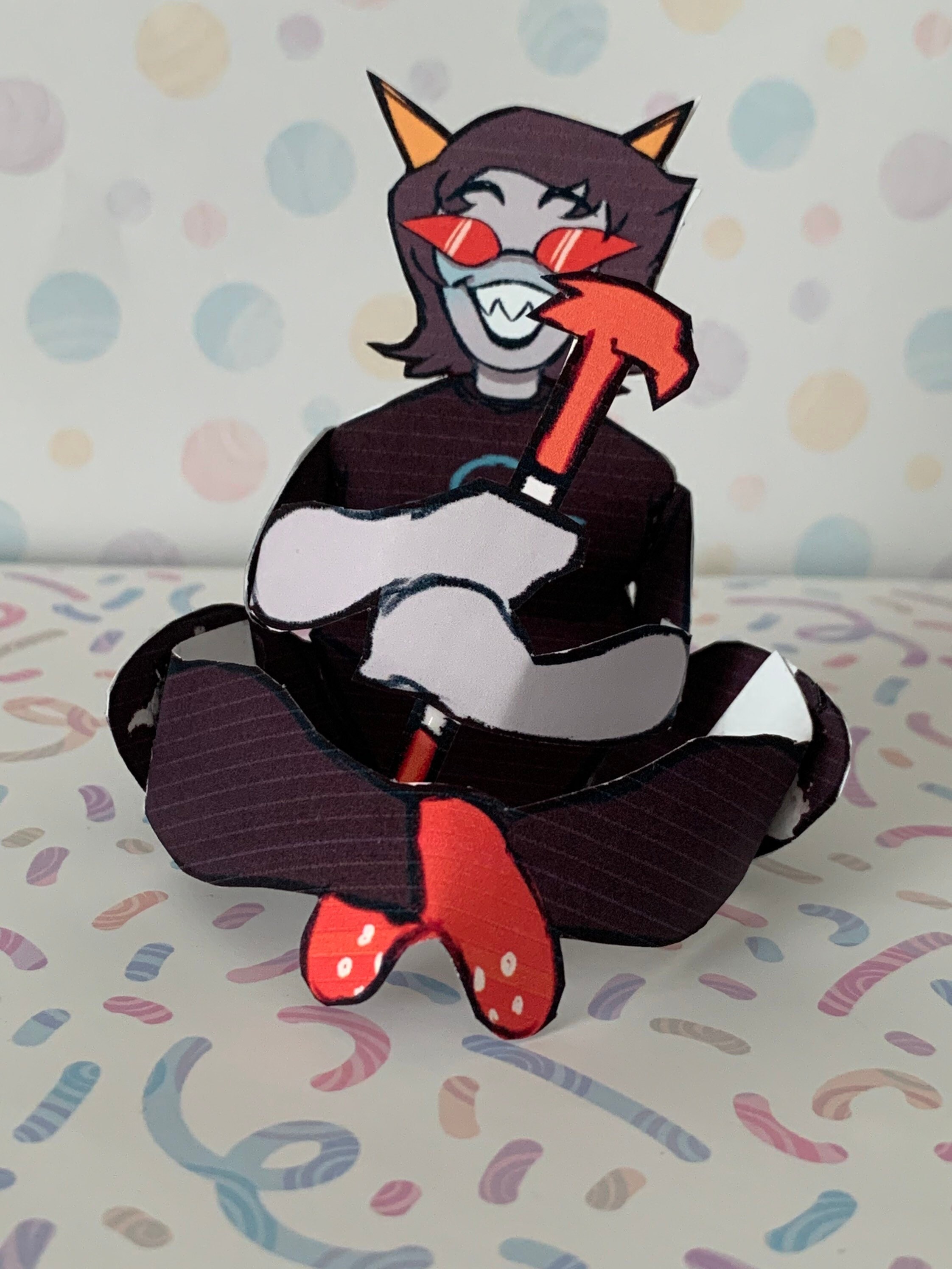 Manualidad de papel imprimible DIY sentada Terezi Homestuck, image size:2244x2992
