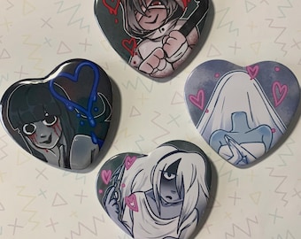 Juego de 2 botones de corazón de Homicipher